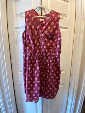 Old Navy Burgundy Floral Button-Front Dress